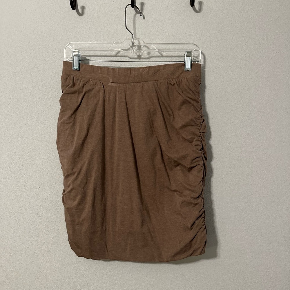 Toad&Co Brown Ruched Mini Skirt - Picture 3 of 4